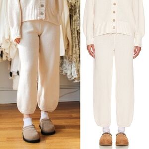 Free People FP Beach Hailee Knit Pants Jogger Balloon size XS Cream Off-White